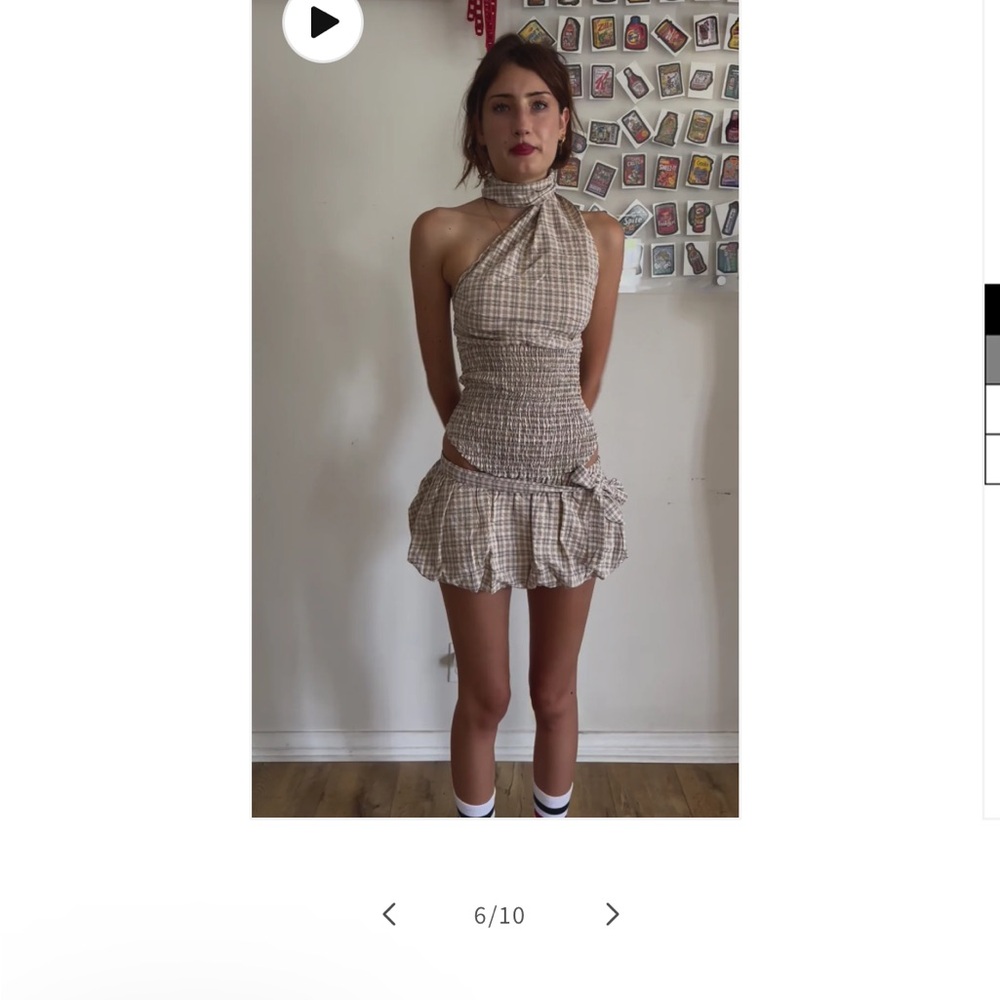 Plaid Halter Mini skort